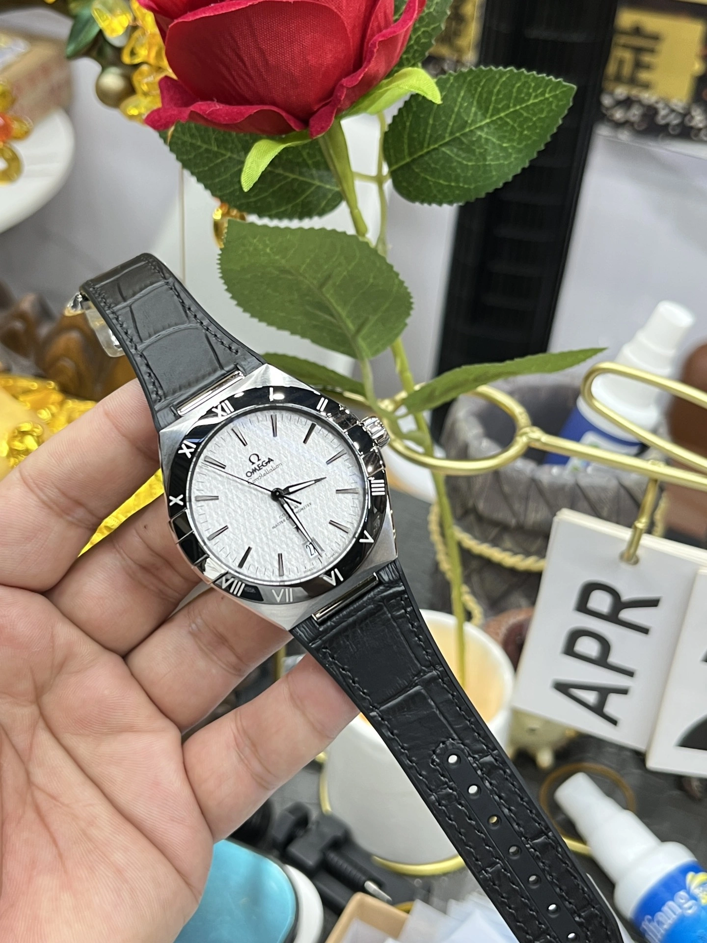 GoAnywhere CBD Factory Omega Constellation 41mm Steel Black Ceramic Bezel Silver Silk Dial (131.33.41.21.06.001) 1:1 Super Clone – DD8900 Movement 313